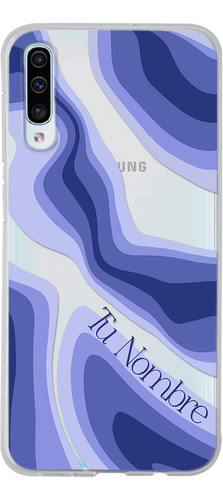 Funda Para Galaxy Para Mujer Curvas Azules Con Tu Nombre