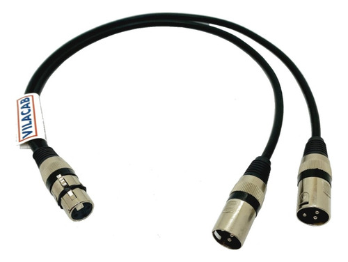 Cabo Y Splitter Divisor 1 Xlr Fêmea X 2 Xlr Macho 2 Metros