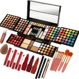 Kit De Maquillaje Profesional 187 Colores Pinceles Y Mas