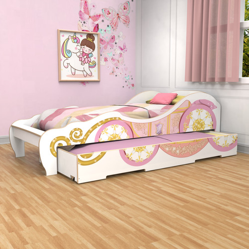 Cama Infantil Carroza Con  Carro-cama 1 Plaza Y 1/2 1,9 X 90