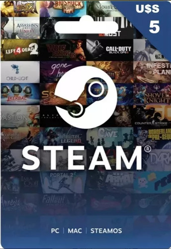 Steam Card De 5 Dolares / Entrega Inmediata