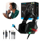 Audífonos Gamer Con Micrófono Luz Led Headset Gaming Para Pc