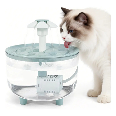 Dispensador Agua Perro Gato Recirculación Automática Verde Claro