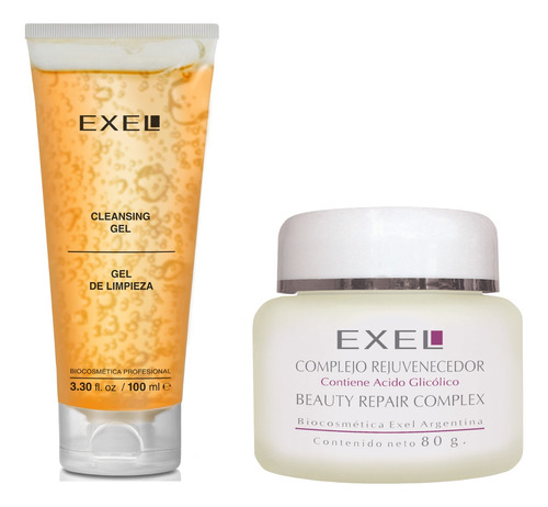 Kit Gel De Limpieza Y Crema Antiage Rejuvenecedor Exel