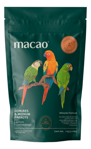 Alimento Para Loro Atolero Y Pericos Medianos Macao 1 Kilo