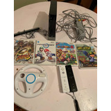 Nintendo Wii Negro Con 4 Juegos