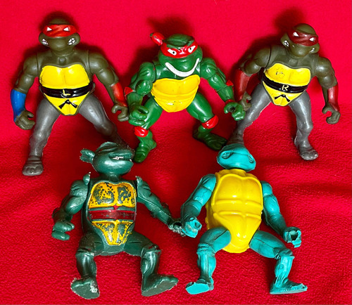 Lote 5 Tortugas Ninja Bootleg Vintage De Colección