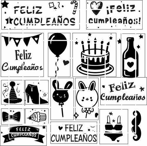 Sellos De Goma Decorativos Feliz Cumpleaños - Happy Birthday