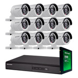 Kit Seguridad Hikvision Dvr 16 Ch + 12 Camaras +1tb Cctv M3k