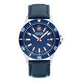 Reloj Swiss Military Smwgb2100607 Para Hombre Cristal Zafiro Color De La Malla Azul Color Del Bisel Azul Color Del Fondo Azul