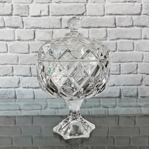 Potiche Bomboniere Baleiro Vidro Decoração Porta Doce 28cm Cor Cristal