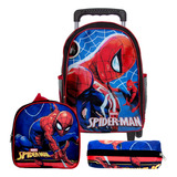 Mochila Escolar Infantil Homem Aranha 3d De Rodinhas