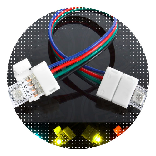 Conector Doble Tira Led Rgb 5050 4 Pin 10 Mm Union Cable