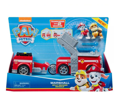 Camion De Bombero Paw Patrol, Marshall Split-second 2 En 1