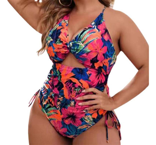 Traje De Baño Para Gorditas Curvy Blusón Falda Y Short [u]