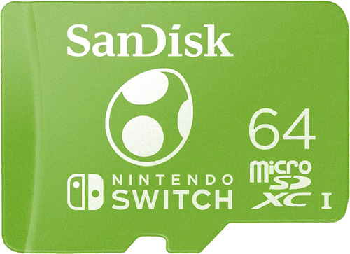 Tarjeta De Memoria Microsd 64gb Sandisk Microsdxc Uhs-i Para Nintendo Switch Yoshi