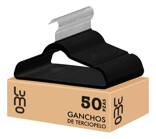 Set De 50 Perchas Premium Ganchos Terciopelo Velvet