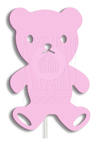 Luminária Abajur Parede Urso Madeira G9 30cm Decoração Bebê