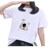 Playera Mujer Camiseta  Manga Corta Ropa Planeta Estampado