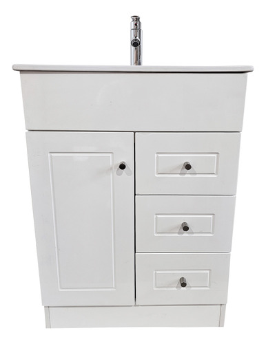 Mueble Vanitorio 70x47 Cm Terolaminado Blanco, Completo / Ms