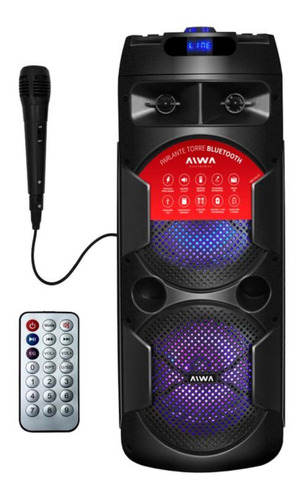 Parlante Aiwa Aw-t451d Portátil Con Bluetooth  Negro 110v/240v