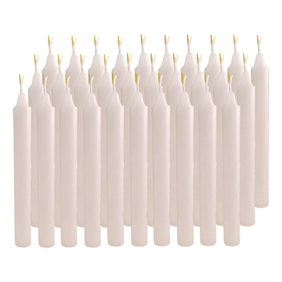 Kit 120 Velas Palito Branca 13,5 X 1,4cm Vela 100% Parafina Fragrância Neutra Lisa