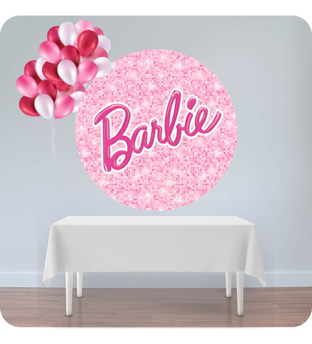 Fondo Banner Candy Bar Circular Barbie 100x100cm