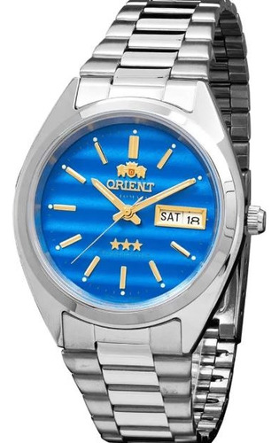 Relogio Orient Masculino Automatico Fundo Azul 469wa3 A1sx Correia Prateado