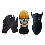 Combo P Frio Motociclista Guantes Neopreno Mascara Y Bufanda