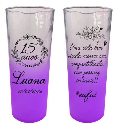 Kit 130 Copo Long Drink 350ml Degradê Acrílico Personalizado