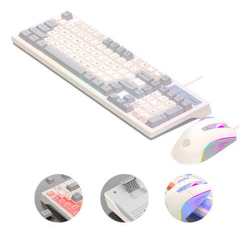 Teclado Gamer Mouse Com Fio E Retroiluminação Colorida