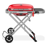 Parrilla De Gas Portátil Weber Traveler, Color Rojo, Ligera