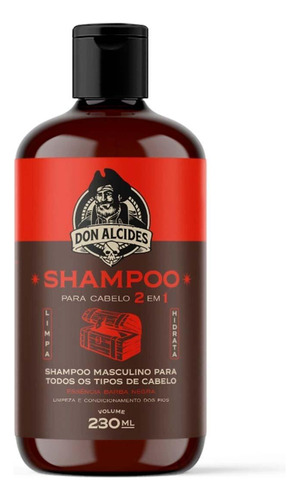  Shampoo Para Cabelo 2 Em 1 Barba Negra 230ml Don Alcides