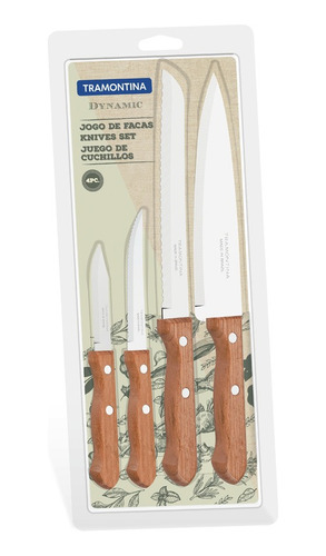 Juego X 4 Cuchillos Dynamic Cocina Fruta Chef Tramontina