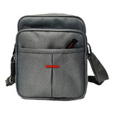 Shoulder Bag Masculina Moderna Bolsa Lado Transversal Preta Cor Cinza