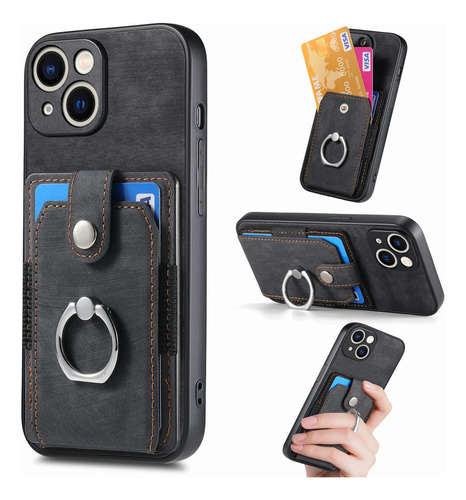 Funda De Piel Con Forma De Cartera Cards Solt Para iPhone