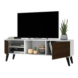 Rack Mueble Tv  Angora Blanco Estilo Vintage Moderno.