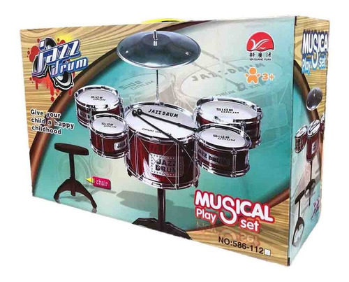 Set Bateria Musical Niña O Niño 5 Tambores Juguete