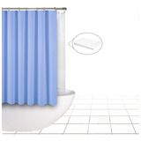 Cortina De Baño Tela + 12 Ganchos Plastico + Protector 100 M