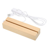 Patikil Base De Luz Led De Madera, Rectangular De Madera De