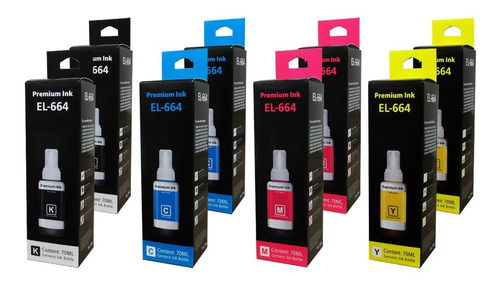 Pack X2 Tintas T664 Refill Ink Para Epson 
