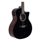 Violão Tagima California Preto Bk Medium Jumbo Elétrico Aço