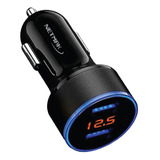 Netmak Cargador 12v 2x Usb Diplay Led Carga Rapida Auto Nm-u