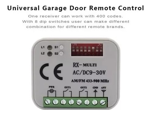 Receptor Abre Portón Universal Multifrecuencia