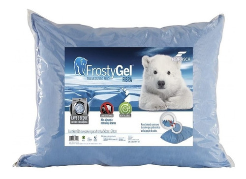 Almohada Fibrasca Frostygel Fibra Frostygel Tradicional 70cm X 50cm X 17cm Azul