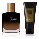 Kit Perfume Homem Dom Miniatura 25 Ml + Sabonete Liquido Da Mesma Fragrância 75 Ml