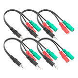 Pack 6 Splitter Adaptador Jack 3.5mm Divisor De Microfono 