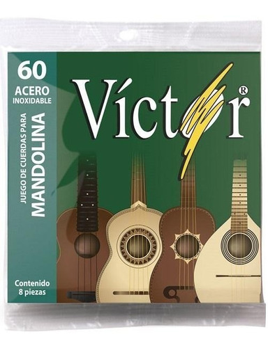 Victor 2500189 Set Juego Cuerdas Mandolina Cobre Plateado