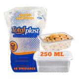 48 Pote Descartável 250ml Freezer Microondas Marmita Tampa