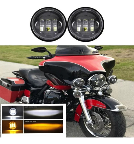 2pz Faros Led Auxialiares Moto Harley  4.5 Pulgadas Bicolor 